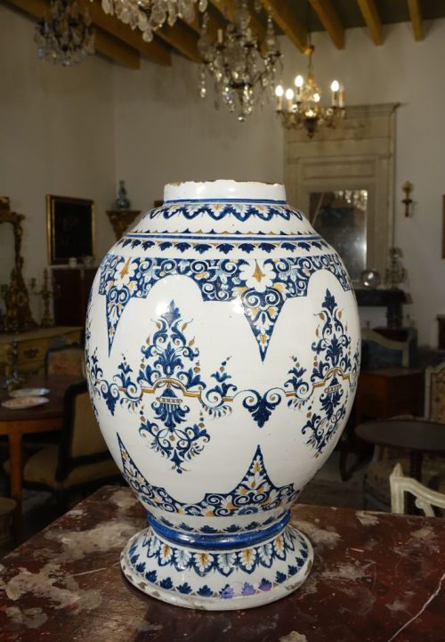 Pot apothicaire faïence Rouen 1