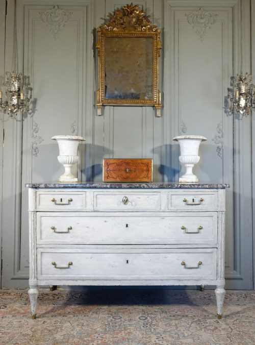 commode L XVI blanche 1