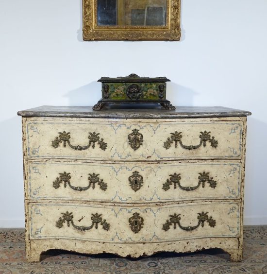 commode régence faux marbre 1