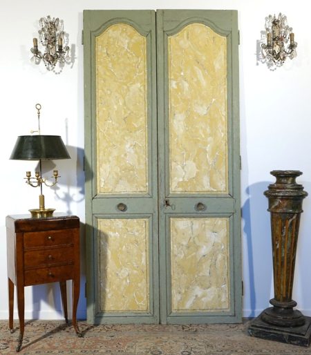 paire portes marbre jaune 1